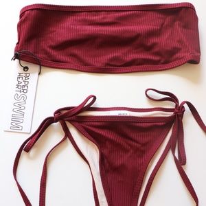 Paper Heart Swim Juniors Bandeau and Bikini Set